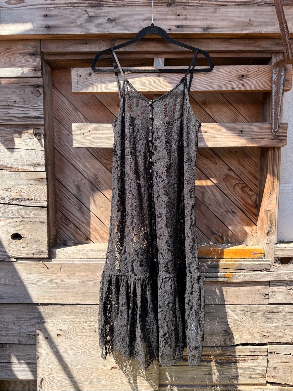 Black Lace Spaghetti-Strap Mermaid Dress